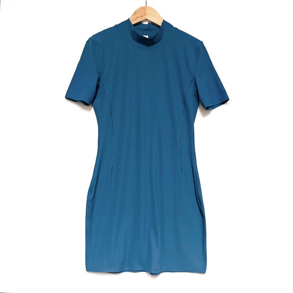 Lululemon 2023 All Aligned Ribbed Short Sleeve Dress Pitch Blue Nulu Athleisure - Picture 2 of 14